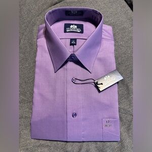 Stafford wrinkle free, NWT, 17 36-37, pointer collar, pet/smoke free home